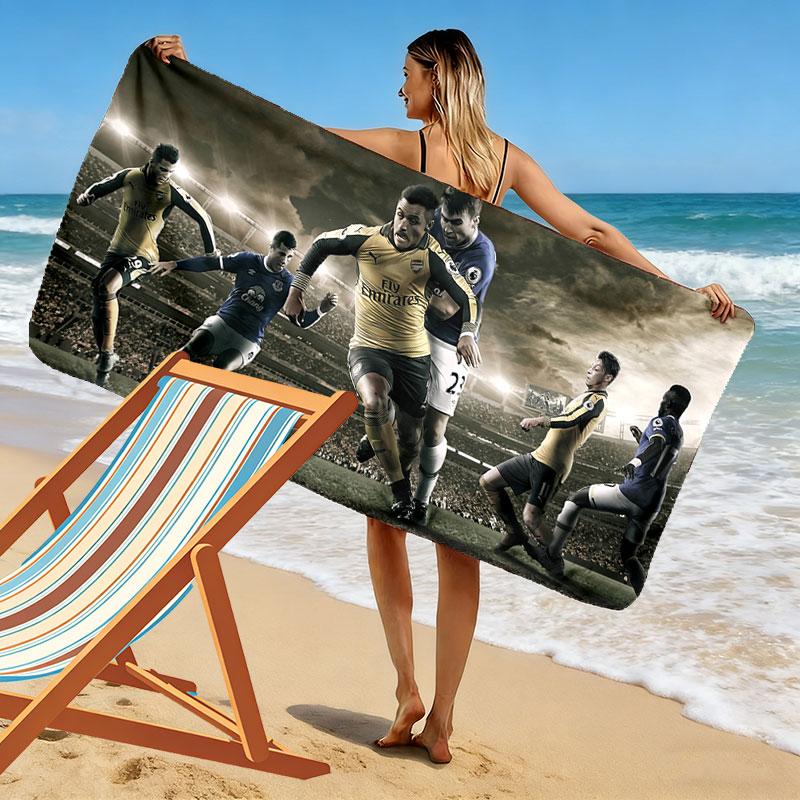 Arsenal Football Team Print Beach Towel, Large Soft Quick Dry Towel for Beach Camping Swimming