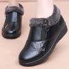 Winter Non-Slip Velvet Flat Boots for Middle-Aged & Elderly Women - Warm, Waterproof, Low-Top Grandma Shoes