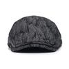 Fashion Cotton Jacquard Denim Beret British Vintage Versatile Forward-Facing Cap Striped Duckbill Cap Men's Trendy