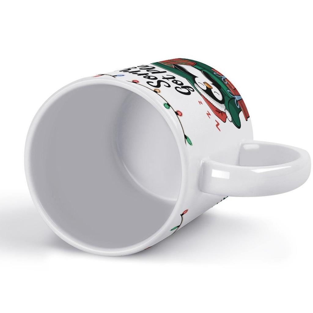 1pc 11oz blank ceramic coffee mug, double-sided printed cup, glossy coating, durable shape, daily drink companion for coffee and hot tea