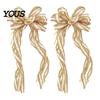 Hanging Bows for Christmas Trees 2 Pcs Velvet Bows, Shiny Bow Tree Decoration Holiday Gift Wrapping Wreath, Garland, Xmas Party, Wedding, Baby Shower,