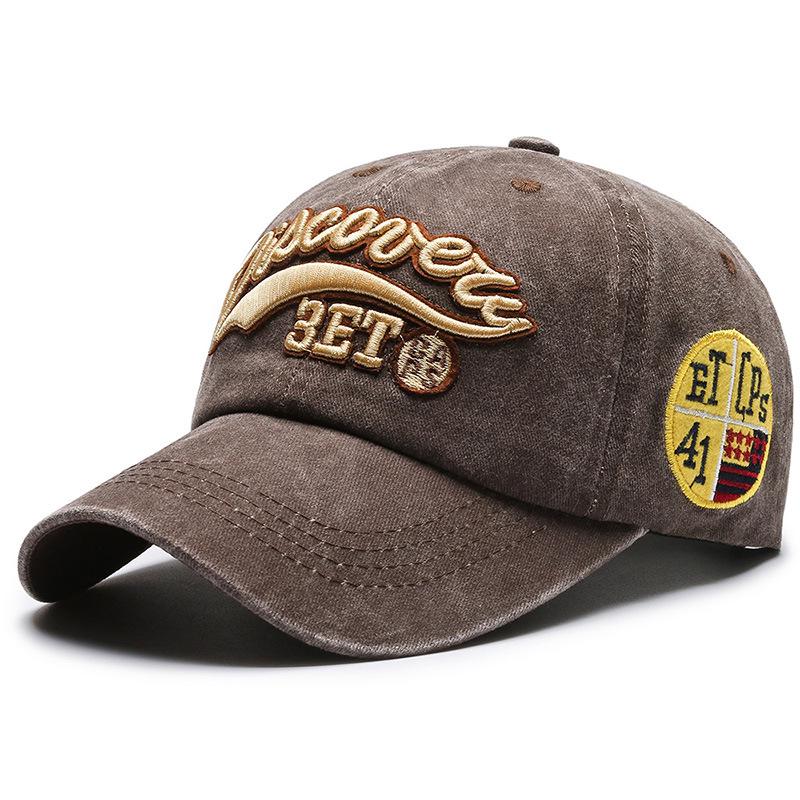 

Унисекс Весенне-летняя бейсболка из выстиранного денима - Мода в корейском уличном стиле, Солнечная шляпа Adjustable кофейный