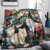 Kitty Print Flannel Blanket, High Quality Comfortable for All Seasons, Home Decor, Warmth and Comfort, Perfect for Christmas Gifts