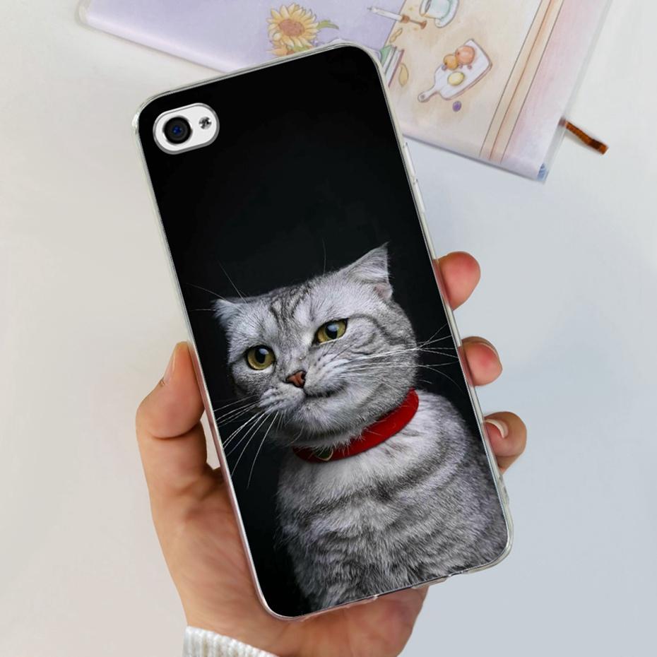 Custodia Per iPhone 4 4s Carino Gatto Dinosauro Modello Cover Posteriore Per iPhone4 iPhone4s Morbido Silicone Trasparente TPU Custodie per Telefono