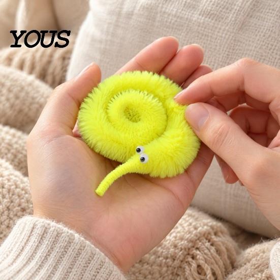 Sensory Toys for Anxiety 23cm Cute Worm Plush Toy, Fidget Caterpillar Twist Prop Handheld Tools with Big Eyes, Soft Stuffed Prank Toy Kids Party