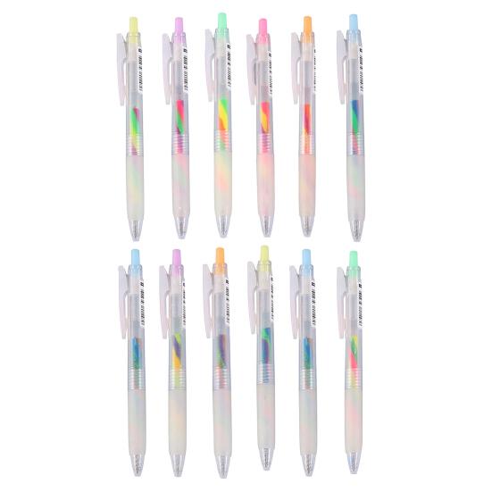 6Pcs/Set Glitter Gel Pens Smooth Writing Vibrant Colors Rainbow Gradient Gel Pens