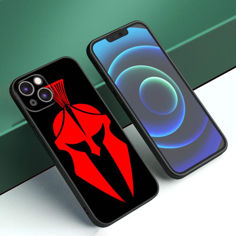 Spartan Phone Case For Apple iPhone 12 13 Mini 11 14 15 Pro Max 7 8 Plus X XR XS SE 2020 2022 Black Silicone Case