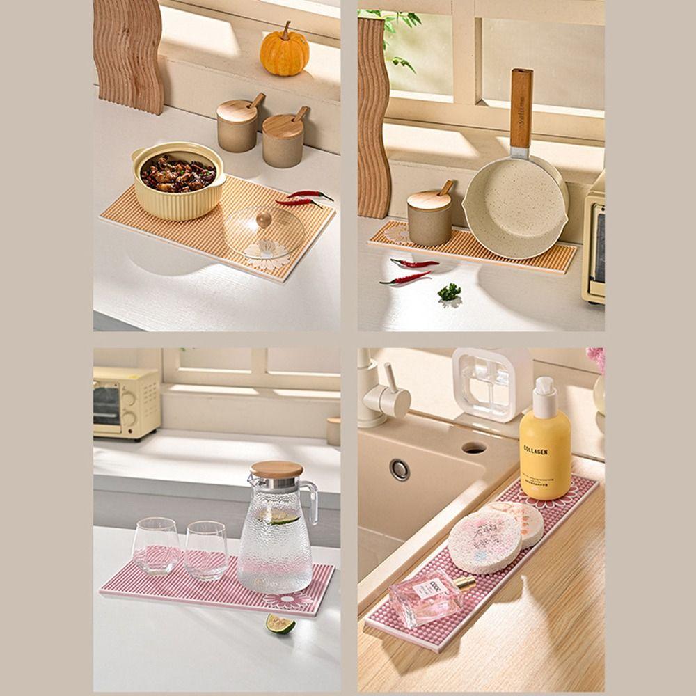 Foldable Kitchen Drain Mat Quick-drying Silicone Bar Mat New Drain Pad