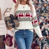 Women S Long Sleeve Fair Isle Knit Sweater Casual Homewear