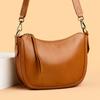 First Layer Cowhide Messenger Bag, Women'S Underarm Leather Bag, Plant Mixed Leather Retro Bucket Bag