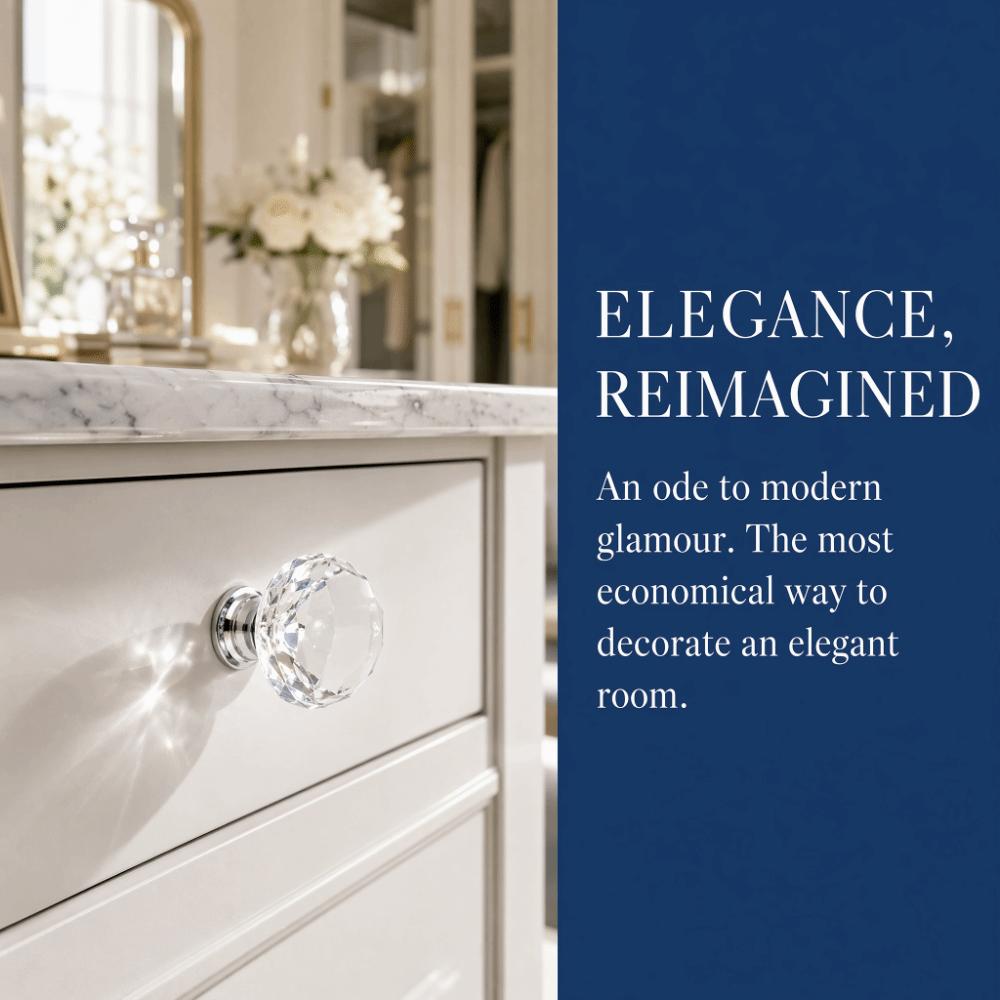 8pcs Easy Install Door Knobs 40mm Diameter Glass Cabinet Pulls Decorative Drawer Knobs Kitchen