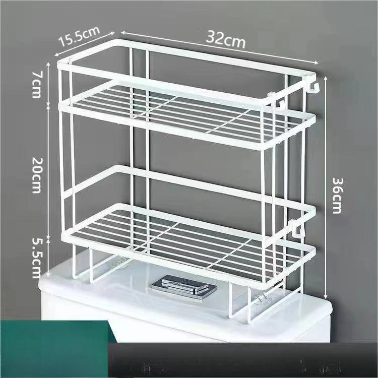 Multi-functional Wall-mounted Toilet Storage Rack Bathroom Perforation-free Storage Rack Bathroom Washstand  Shower Organizer