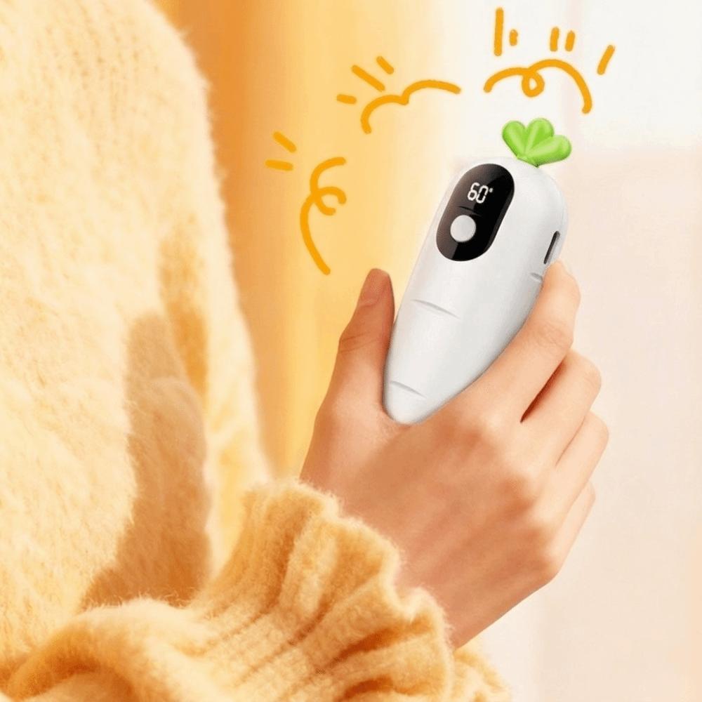 Carrot Shape Hand Warmer Digital Display Pocket Warm Hand Treasure Personal Heating