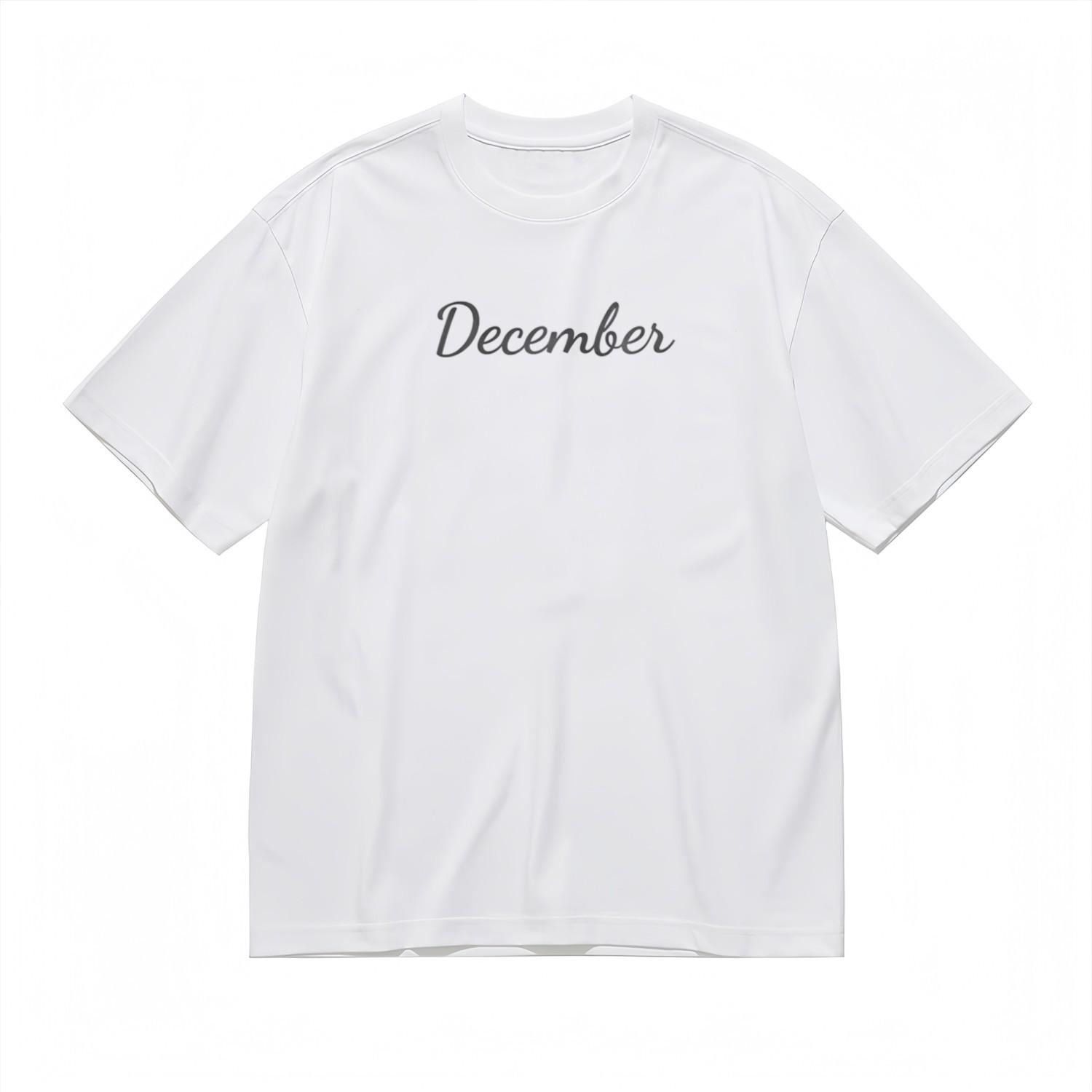 Women s Soft Breathable All Season Classic T-Shirt Mens Womens Tees Top December Graphic Cotton Tee S