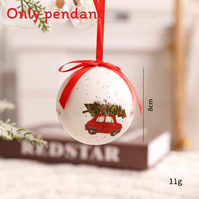 Christmas Theme Pattern Foam Ball Pendant Family Festival Decoration Props For Holiday Tree Decor And Festive Display
