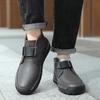 Sapatos masculinos feitos à mão, casuais e confortáveis, para caminhada ao ar livre, diário, escritório, outono e inverno, botas curtas pretas masculinas