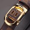 Men's Genuine Leather Automatic Buckle Belt - Korean Style, Trendy, High-grade, Fashionable Waistband for Middle-aged and Young