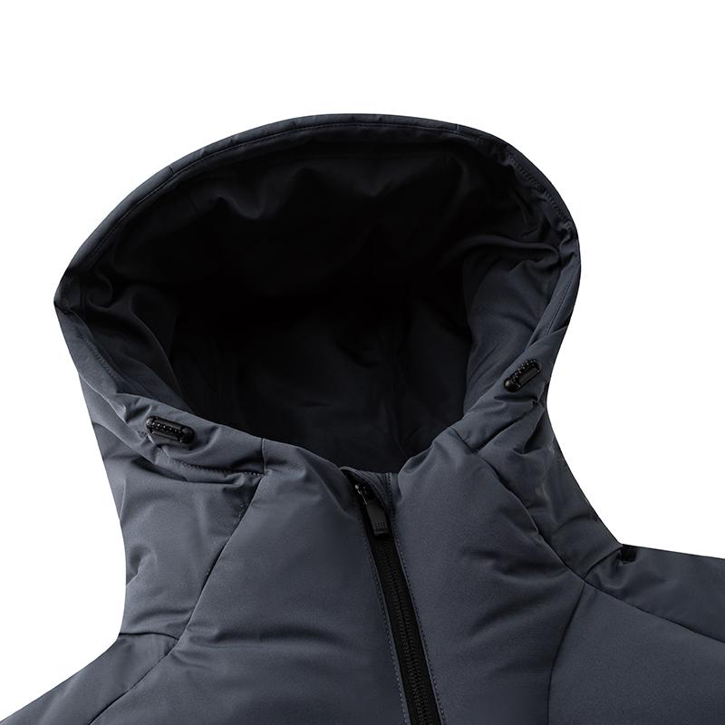 Anta Solid Color Zipper Hooded Versatile Casual Simple Down Jacket Men Outerwear 952547901-4