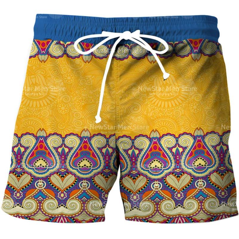 Cartoon Music Colorful Graffiti Beach Shorts Men 3d Print Swim Trunks Summer Surf Board Shorts 80s 90s Street Short Pants