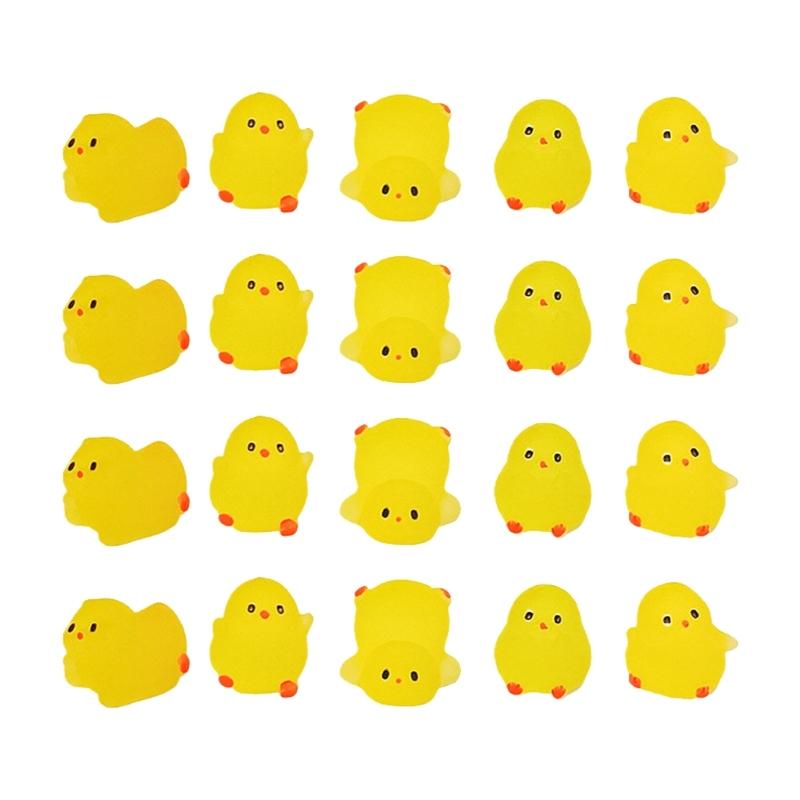 Светящаяся Мини-Курица Миниатюрная Фигурка Курицы Светящаяся в Темноте Крошечная Фигурка для Сада Фей Кукольных Домиков Декора 1