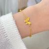 Flower butterfly flowing water pendant necklace light luxury temperament high sense collarbone chain niche sweet versatile jewelry