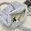 Gentle Light Color Leopard Print Plush Women's Shoulder Bags Lovely Large Capacity Ladies Handbag Casual Female Underarm Bags