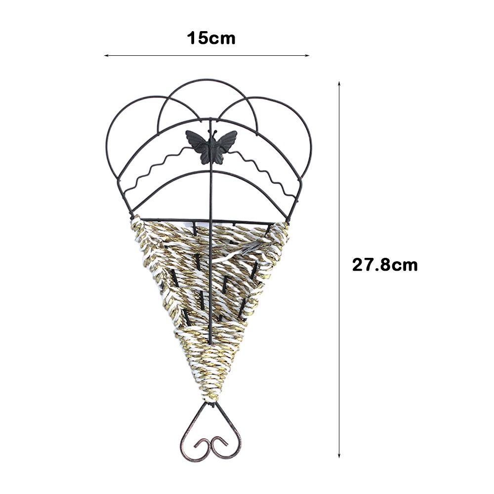 Hul Hengende Jern Blomsterpotte Metall Hengende Kurv Potte Slitesterk Hengende Veggkurv Hjem Hage