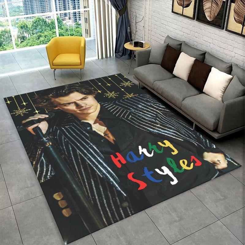 Tappeto alla moda Harry Styles Cantante Stella per Camera da Letto Soggiorno Divano Sala Giochi Zerbino Decorazioni per la Casa, Tappeto Area Bambini Antiscivolo