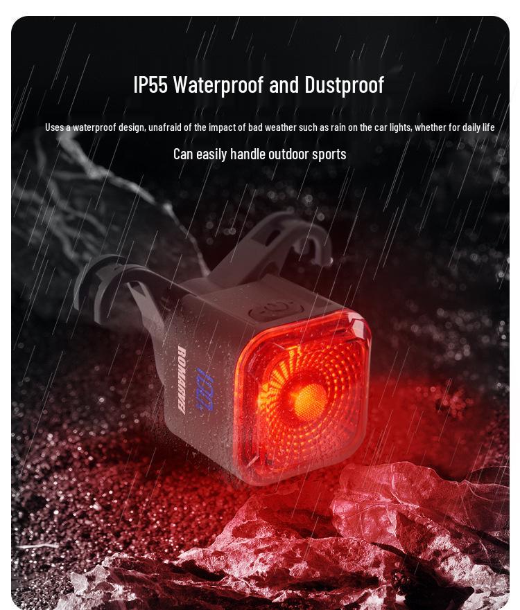 Lumaiwei Smart Digital Display Taillight with Brake Sensing for Night Riding - Mountain & Road Bike Safety.