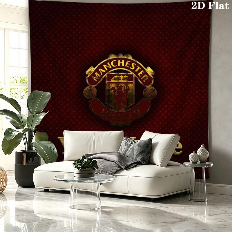 Manchester United F Custom Name Wall Tapestry Aesthetic Wall Hanging Printed Fabric Blanket Decorative Tapestries for Bedroom Living Room Home Decor