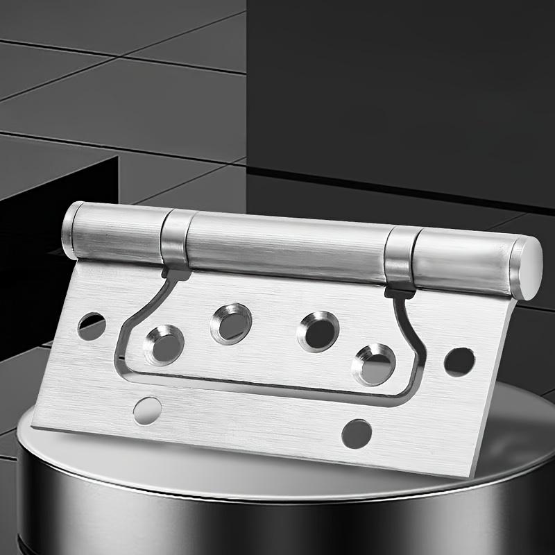 4pcs of heavy-duty silent thickened stainless steel door hinges - high load-bearing capacity supports 360° rotation,Sleek Design