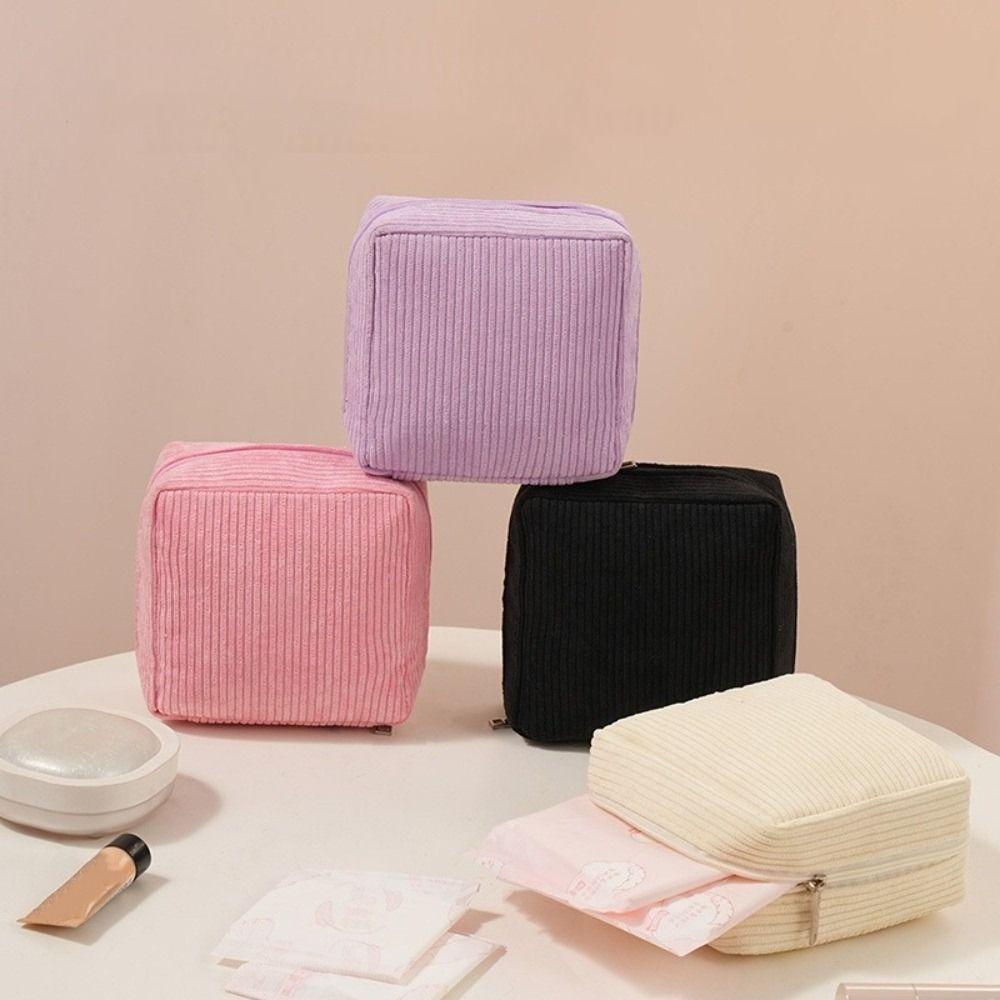 Large Capacity Sanitary Pads Bag Multipurpose Cosmetics Lipstick Coin Purse Storage Bag Mini Data Cables Organizer Travel