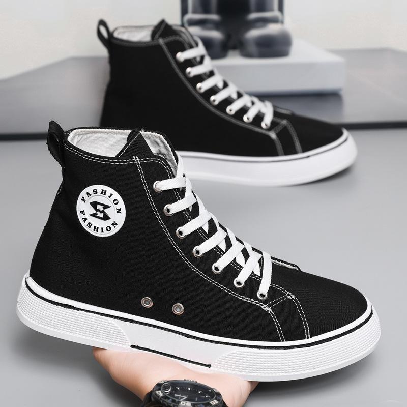 2025 Spring and Summer High Top Canvas Mens Shoes Comfort Men's Canvas Shoes Fashion Fresh Men Casual Shoes Breathable Sneaker