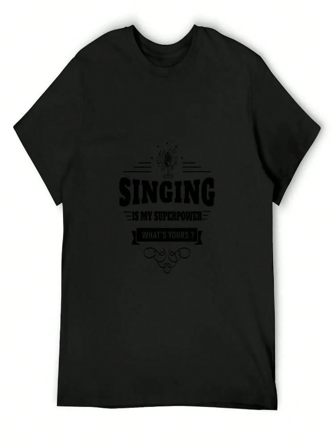 Singing Is My Superpower T-Shirt Funny Shirt Cotton Anime Clothes Vintage Anime Shirt Funny T-Shirt T Shirts For unisex Graphic S разноцветный