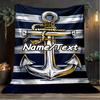 1PC Custom Name Nautical Anchor Outdooor Flannel Blankets Throw Blanket All-Season Throw Gift Bedspread for Couch, Bed, Camping Holiday Birthda