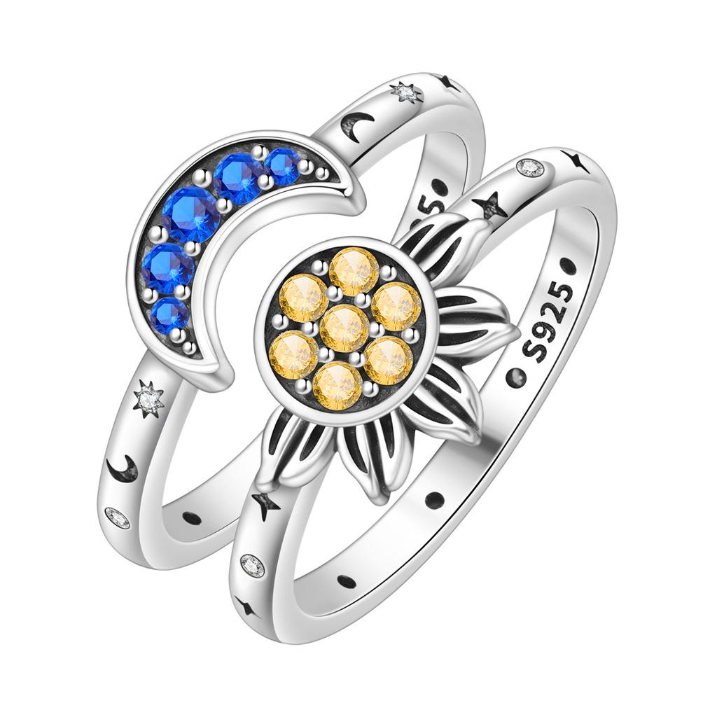 925 Sterling Silver Sparkling Star River Set Ring Closed Ring for Women Finger Ring Personality Jewelry Party Gifts