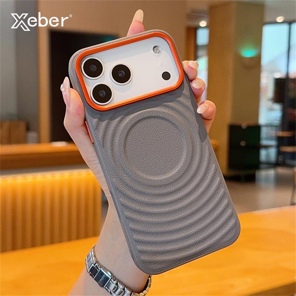 Ripple Pattern Protective Magnetic Shockproof Case For iPhone 17 Air 16 15 Pro Max Plus 16E For Magsafe Water Ripple Magnet Capa