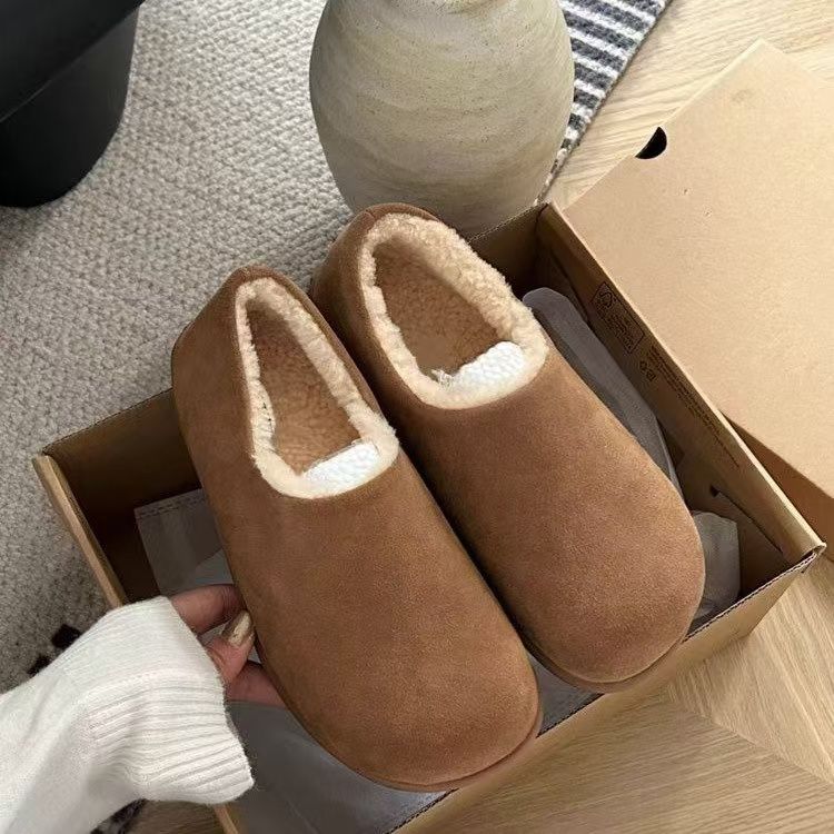 Chaussures Baotou pantoufles d'extérieur à la mode pour femmes automne et hiver nouvelles chaussures de pomme de terre polyvalentes à semelle souple