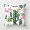 Tropical Cactus Summer Plants Pattern Double-sided Printed Pillow Cover Short Plush Suitable Living Sofas Throw Cushion Cover