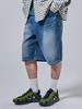 OTHERFITS Bermuda Snow Wash Denim Half Pants (Dark Blue)