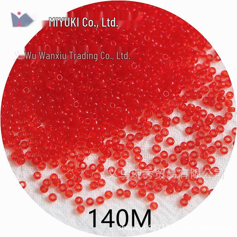 1.5mm Transparent Miyuki Glass Seed Beads for DIY Hairpins, Embroidery, and Bracelet Crafting.