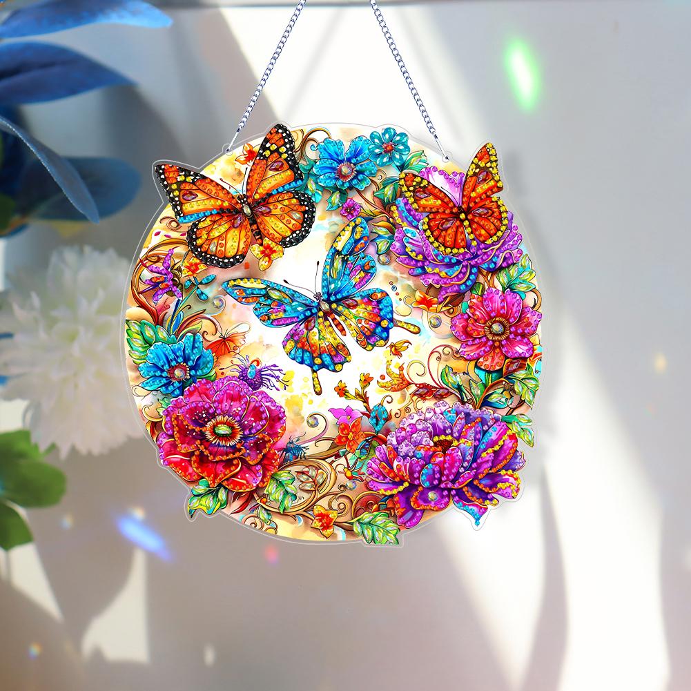 Double Sided Special Shaped Animal Diamond Painting Hanging Ornaments Kit Rhinestone Diamond Art Window Pendants for Beginner