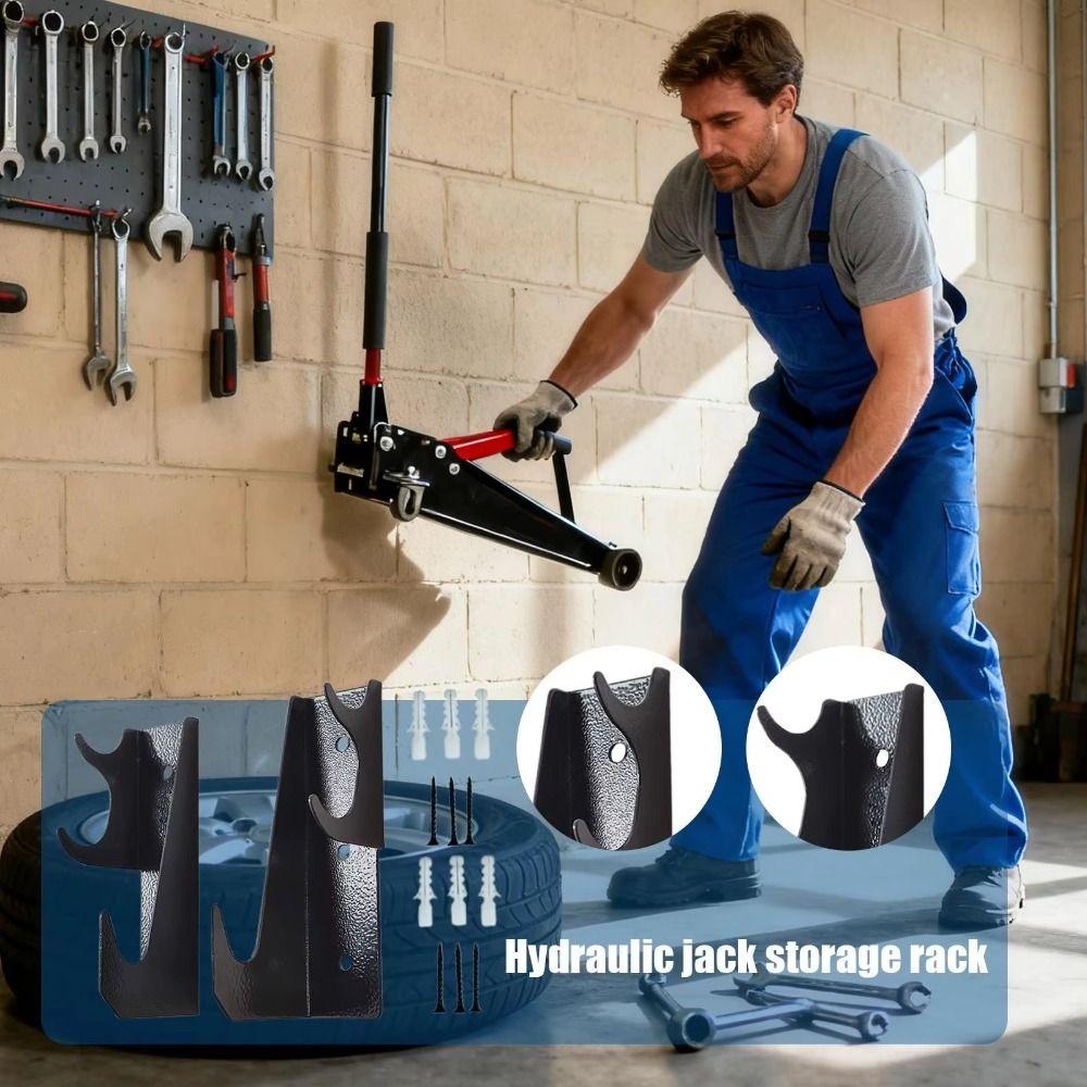 2pcs Double Hook Design Jack Storage Rack Universal Bracket Hydraulic Jack Stand  Car Truck