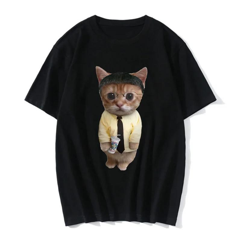 Funny Cat Print Women Casual T-Shirt Women Men Summer Harajuku T Shirts Girl Boy Casual Fashion Clothes