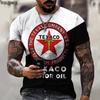 Men's T-Shirt 3D Graphics Texaco Car Oil Pullover Fashion Summer Casual Tops Sweatshirt Men's Harajuku T-Shirt Clothing