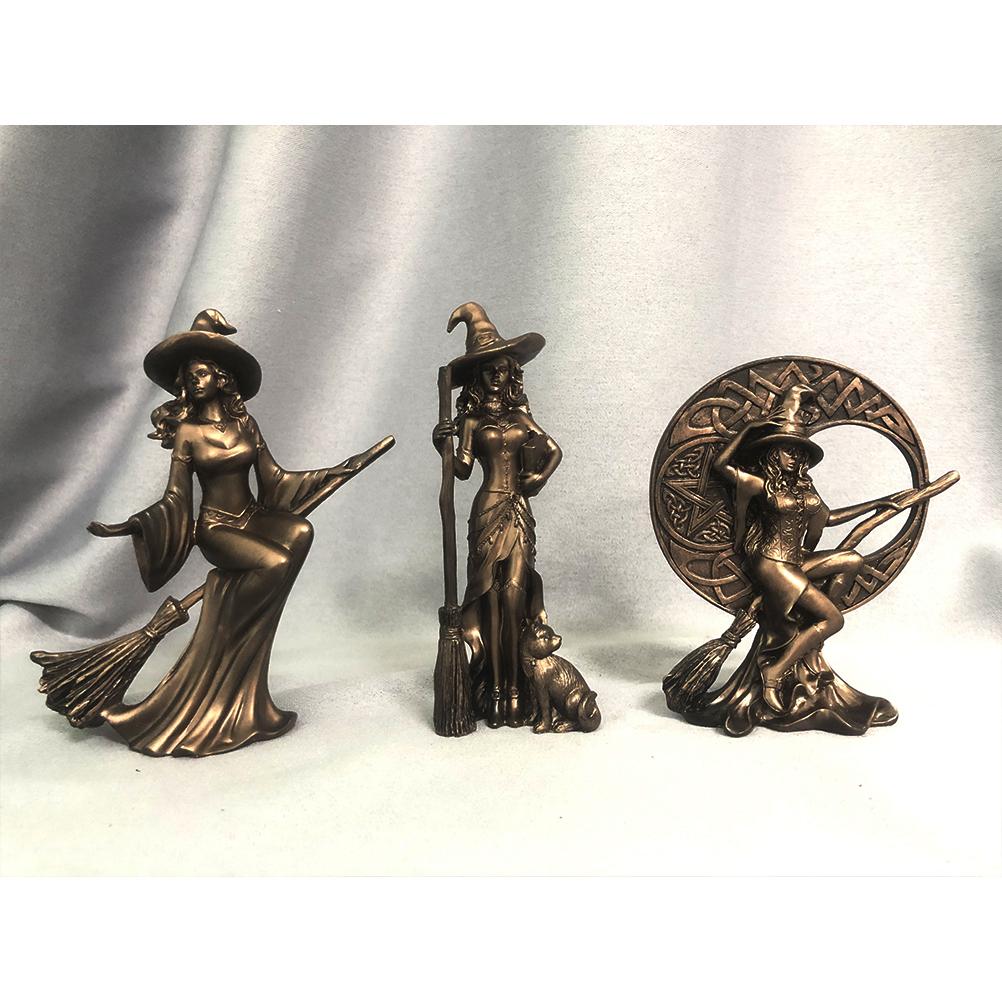 (ZH) Witch Wizard Resin Ornament, Home Decor, Witch Statue B (with Video)