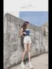 2021 Summer High-Waist White Denim A-Line Shorts for Women – Loose, Slimming Fit