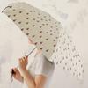 Smallest Class Folding Micro Parasol Teepee Pattern UV Umbrella for Both Sunny and Rainy Days World's 5-fold [99.99% Protection] Off-white