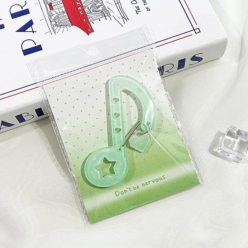 

Cute Acrylic Cartoon Keychain Holder Music Musical Note Shaped Decor For Bag Pendant Hook Key Hanging Gift зелений