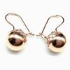 Exquisite Purple Gold Color Gold Hollow Ball Handmade Thick Glossy Ball Fashion Classic Temperament Rose Gold Plated Earrings